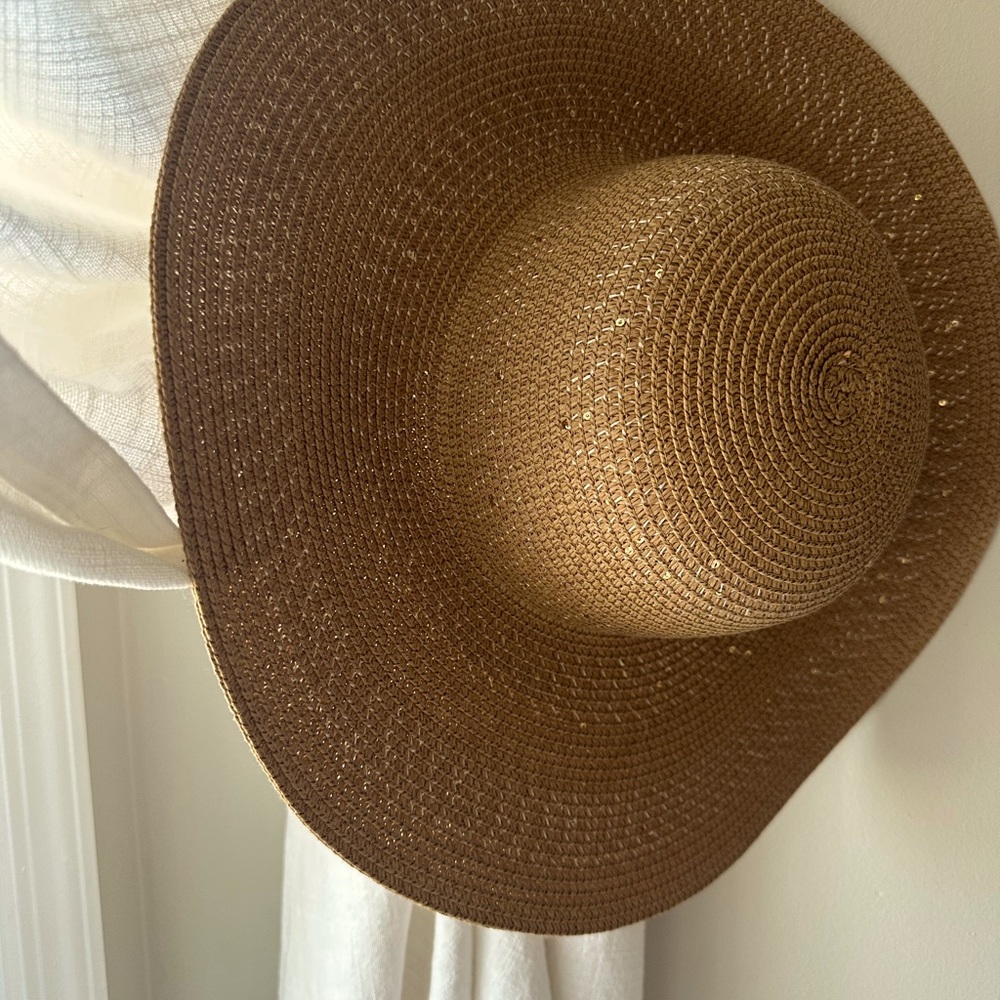 Brown Woven Sun Hat with Textural Accents